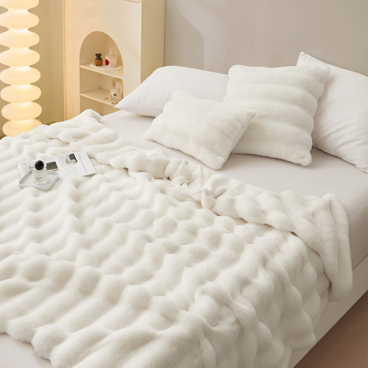 Faux Fur Double-Sided Anti-Static Cushion Blanket