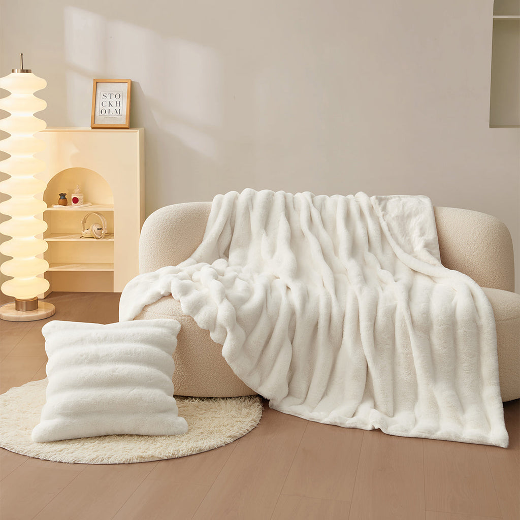 Faux Fur Double-Sided Anti-Static Cushion Blanket